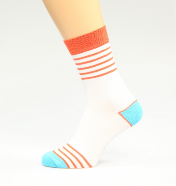 weiss orange gestreifte Business-Socken Größe 45, 46, 47