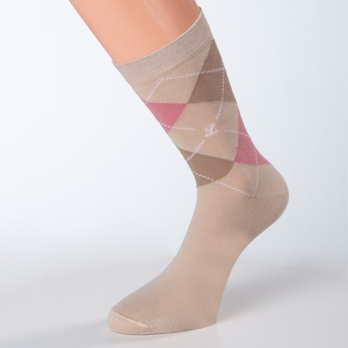 Socken braun Muster rosa Größe 36, 37, 38